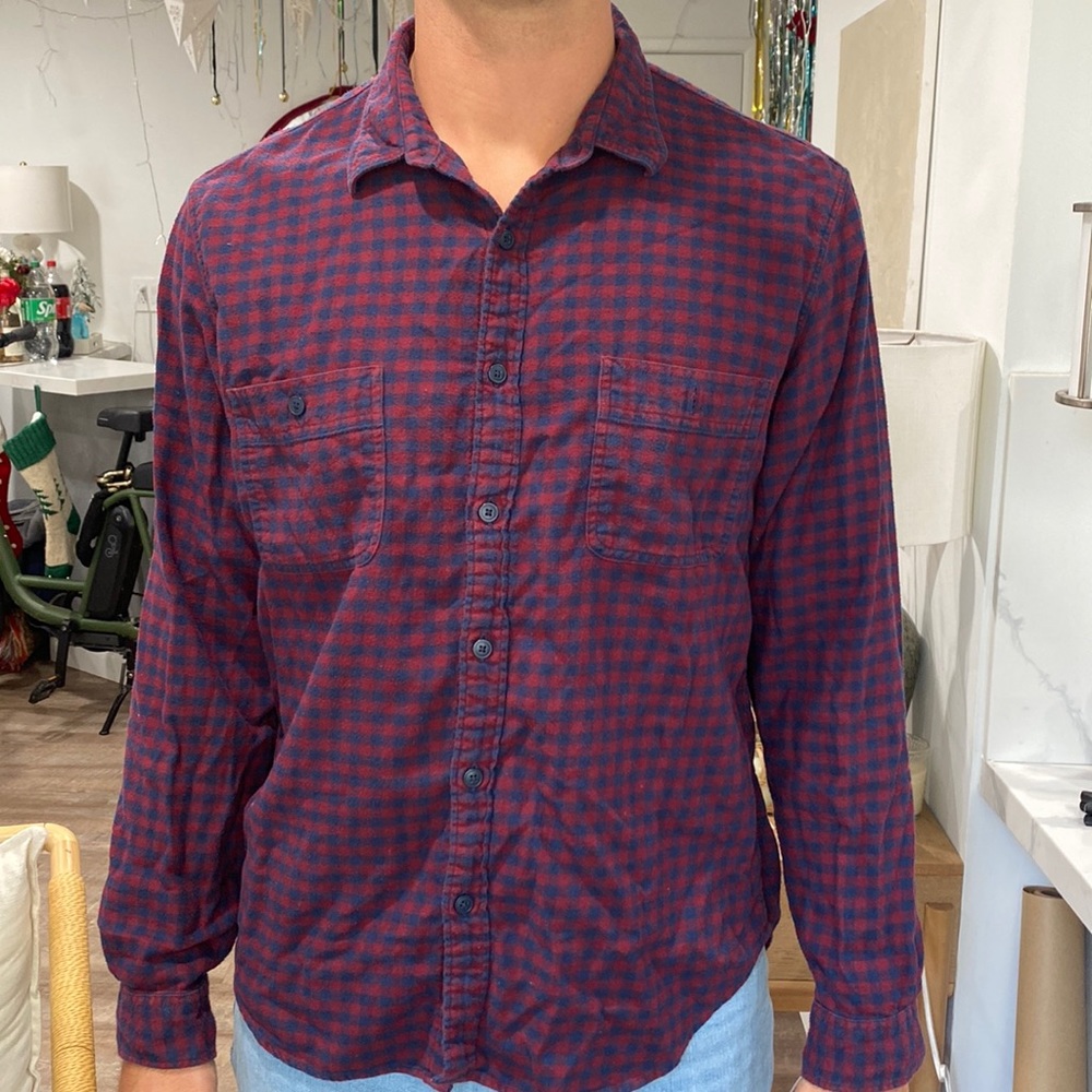 J. Crew Flannel - XL. Maroon and navy
